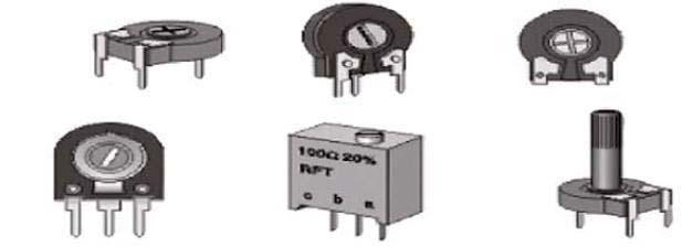 2.1. Trimpotlar: Devre direncinin her zaman değiştirilmesi gerekmeyen durumlarda kullanılır. Devre kartı üretilirken bir defa uygun ayar yapılır ve trimpotun değeri o ayarda bırakılır.