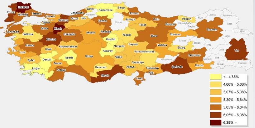 73 oranında artış gerçekleşmiştir. Aynı dönemde 32 ikincil şehir için hesaplanan Türkiye Kompozit Kiralık Konut Fiyat Endeksi nde (TR-32) ise, bir önceki aya göre %0.