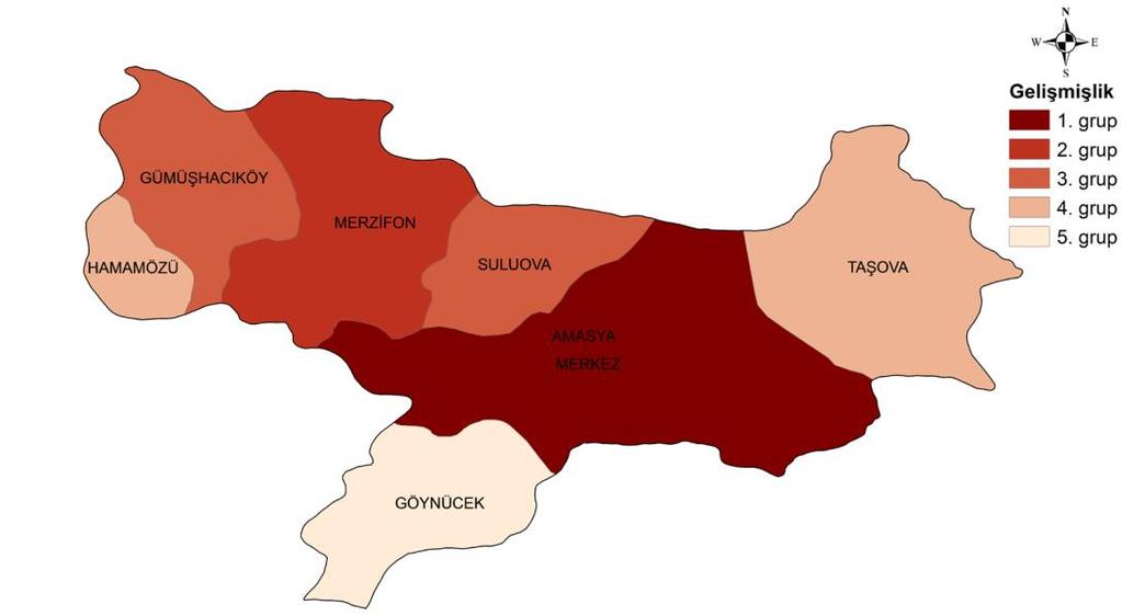 1.3. İLÇELERİN SOSYO-EKONOMİK GELİŞMİŞLİK SIRALAMASI Ekonomik büyüme ve sosyal gelişmeyi bütünleştiren sosyo-ekonomik gelişme, üretim ve gelir düzeyi gibi faktörlerin yanı sıra sosyal içerme,