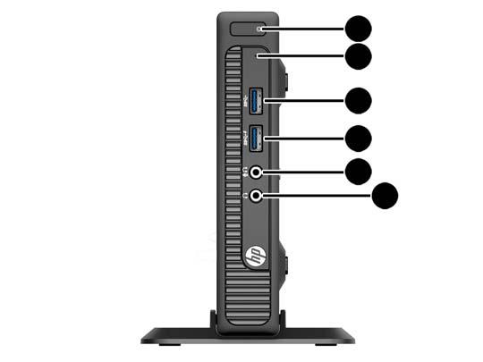Ön panel bileşenleri (EliteDesk 800, EliteDesk 705, ProDesk 600) 1 Çift Durumlu Güç Düğmesi 4 USB 3.