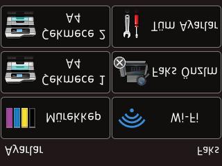 4 Alım Modu Geçerli Alım Modu na bakın. Faks (Yalnızca Faks) Faks/Tel Harici TAD Manüel 5 Wi-Fi Bir kablosuz ağ bağlantısı kurmak için basın.