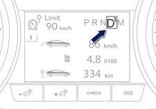 Sürüş Gösterge tablosunun ekranları Aracın harekete geçişi Ayağınız fren pedalında P ya da N konumunu seçiniz. Motoru çalıştırınız.