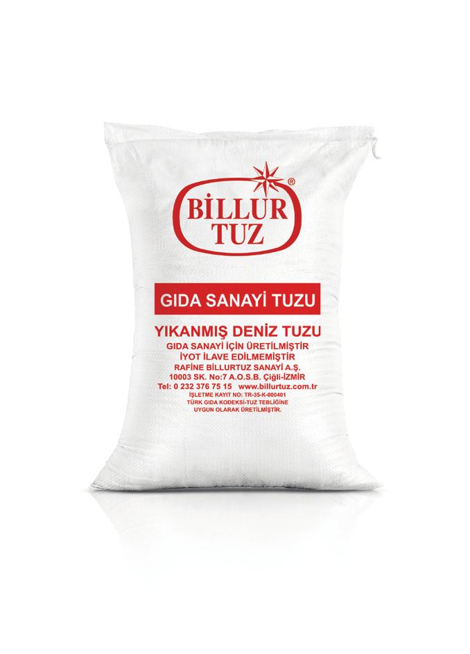 YIKAMA SANAYİ TUZLARI DRIED INDUSTRIAL SALTS Yıkama Sanayi Tuzu B1 Dried Solar Salt B1 (0,5mm-1,2mm) Net Ağırlık Net Weight Ambalaj Package 25 kg PP Bag 50 kg PP Bag 1000 kg Big Bag Bulk Bulk Yıkama