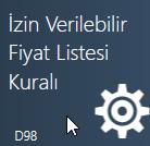 Fiyat Listesi seçimi yapıldıktan sonra Miktarı Geçtiğinde seçeneği ile miktar belirlenir.