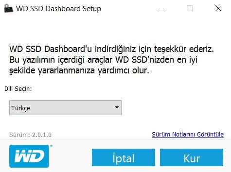 Giriş Kurulum WD SSD Kontrol Paneli yazılımı için mevcut sürümü http://support.wdc.com adresinden indirebilirsiniz. Dosya indirildikten sonra, uygulamayı kurmak için bu adımları takip edin. 1.