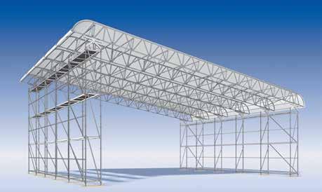 Beşik Çatı Olarak Profil Raylı Çatı XL Standart Tip 000 000 3000 6060 3000 3000 060 000 578 ÜSTÜ KAPALI ALAN: 5.30 m x.86 m (8 çatı eğiminde her biri,57 m'lik 5 alan), taşıyıcı iskelesiz, Ağırlık:.