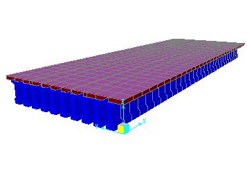 Şekil 3.2 : SAP2000 de kurulan modelin 3 boyutlu görünümü.