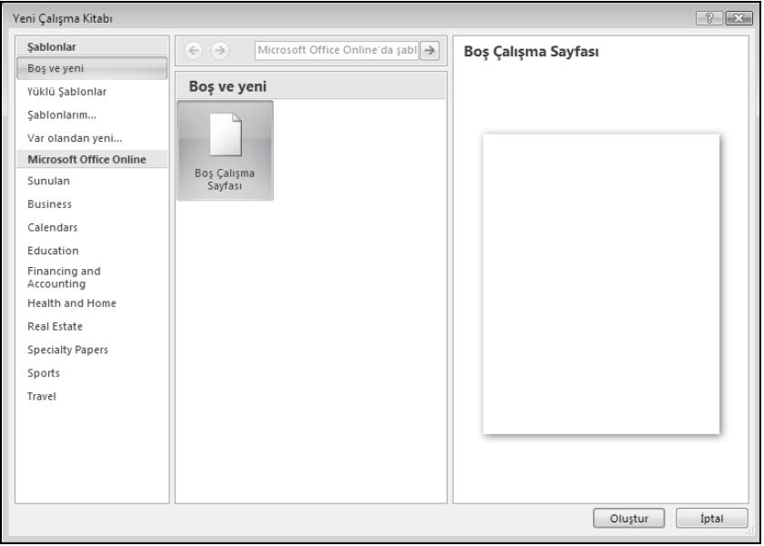Excel 2007 yi başlattığınızda, program boş bir yeni çalışma kitabı açar; çalışma sayfasının hücrelerine veri girmeye başlayabilir ya da var olan