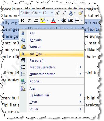 Harf büyüklüğü ise, beraberinde satır aralığı ölçüsünü getirir.