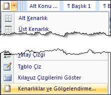 210 Adı Düğme Tanımı Tüm Kenarlıklar Öğeyi bir kenarlıkla çevreler, her öğe arasında yatay ve dikey çizgiler ekler.