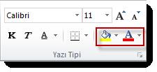 4.5.2.4. Hücre biçimlerinin diğer hücrelere uygulanması Hesap tablosu kullanıcıları benzer içeriğe sahip farklı tablolar kurgularken aynı gerekli vurgulamaları gerçekleştirebilmek veya belli sunum