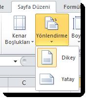 Özel kenar boşluğu belirleme ekranında kullanıcı her bir kenar için boşluk miktarını belirleyebileceği gibi, üstbilgi ve altbilgilerin konumlarını da belirleyebilir.