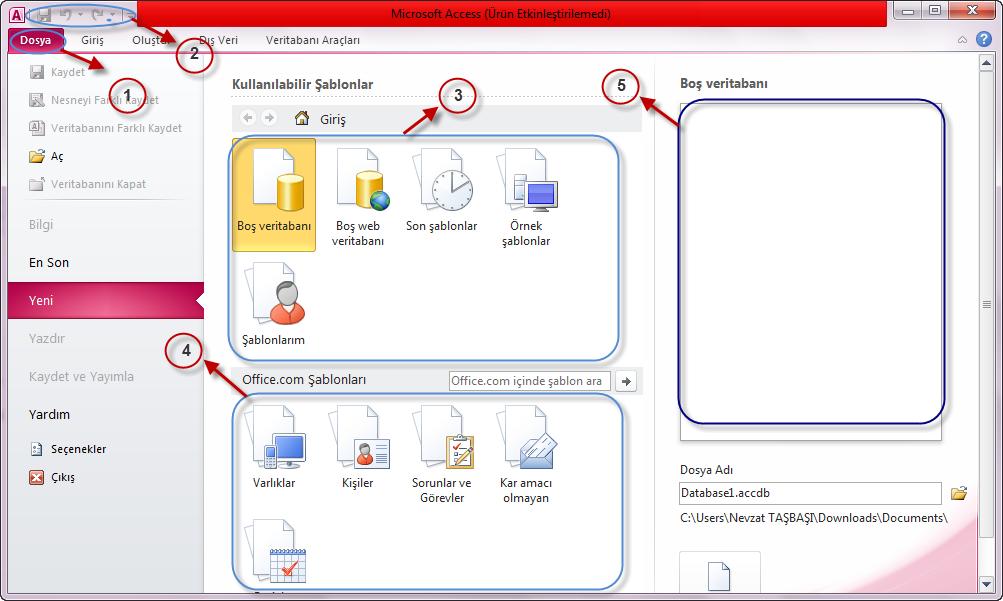 5.2. Veritabanı İşlemleri MS Access MS Access ilişkisel veritabanıdır. Yani verileri, birbirleriyle ilişkili tablolar içerisinde saklar.