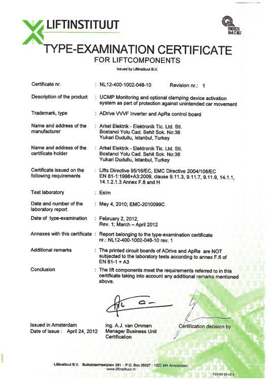 Type-Examination Certificate