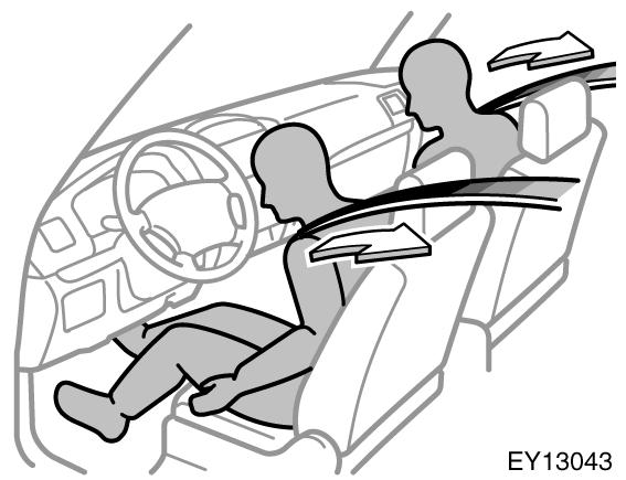 Sürücü ve ön yolcu aktif gergili emniyet kemerleri, þiddetli bir önden çarpýþma halinde harekete geçecek biçimde tasarlanmýþlardýr.