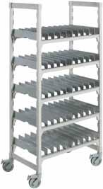 CAMSHELVING PREMIUM SERIES AKSESUARLAR Kubbe Kurutma ve Depolama Beşiği (sadece 540 mm derinliğindeki raf için) 10 adede kadar hasta yemeği taşıma kubbesini veya tabak kapağını dik konumda kurutmak