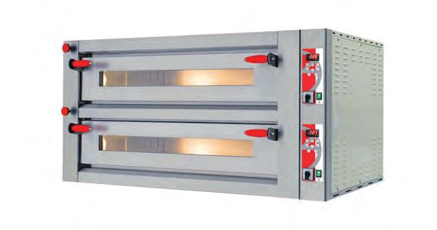 Made in italy Single and double chamber ovens Digital with start, end baking and 2 working programs Stainless steel chamber Bottom refractory bricks only, with ACTIVESTONE heating Inner light