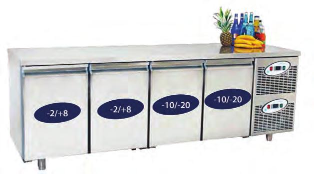 SOĞUTMA EKİPMANLARI / Refrigerator Equipments Kombinasyonlu Yatay Buzdolapları Counter Type Refrigerators with Combination * İç Gövde AISI 304 2B Paslanmaz Çelik * Dış Gövde AISI 304 SB Paslanmaz