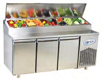 SOĞUTMA EKİPMANLARI / Refrigerator Equipments Pizza/Salata Hazırlık Üniteleri Pizza/Salad Preparation Units Yatay Tip Buzdolapları Counter Type Refrigerators * İç Gövde AISI 304 2B Paslanmaz Çelik *