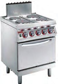 PİŞİRME ÜNİTELERİ / Cooking Units Elektrikli Ocaklar Electric Ranges 700 Serisi / 700 Series 18/10 Paslanmaz çelik yüzey, 12/10 mm kalınlık.