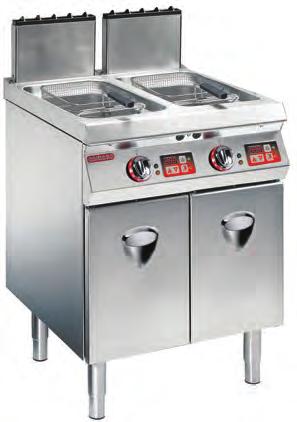 PİŞİRME ÜNİTELERİ / Cooking Units Gazlı Fritözler Gas Fryers 700 Serisi / 700 Series 18/10 Paslanmaz çelik yüzey, 12/10 mm kalınlık.