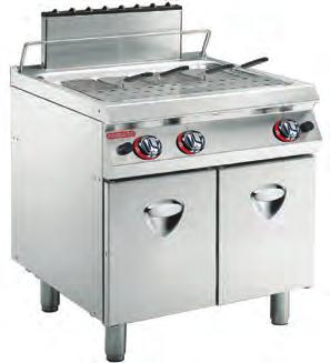 PİŞİRME ÜNİTELERİ / Cooking Units Patates Dinlendirmeler Chips Scuttles 700 Serisi / 700 Series 18/10 Paslanmaz çelik taşlanmış yüzey, 12/10 mm kalınlık.