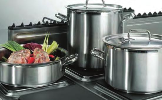 18/10 stainless steel top 20/10 thickness. Free-standing. Fully sealed cooking plates, fitted with thermal protection devices.