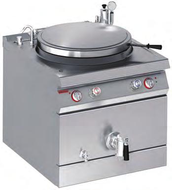 PİŞİRME ÜNİTELERİ / Cooking Units Elektrikli Kaynatma Tencereleri, İndirekt Electric Boiling Pans, Indirect 900 Serisi / 900 Series 18/10 Paslanmaz çelik yüzey,