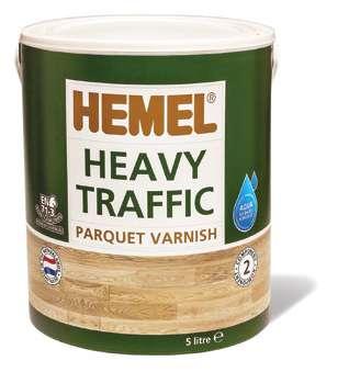 HEMEL Heavy Traffic Çift komponentli su bazlı parke cilası 33 İç Mekan Fırça veya rulo ile uygulayın Sadece iç