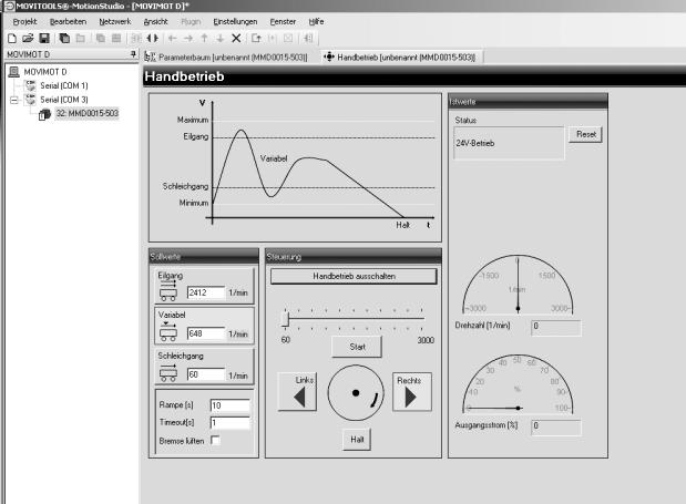 9 İşletme MOVIMOT 'un MOVITOOLS -MotionStudio ile manüel çalıştırılması 9.6.