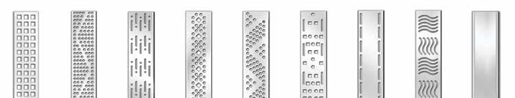 Duş kanalları ızgara seçenekleri 16 Kare Deseni 01 Piramit Deseni 02 Rain Deseni 04 Center Deseni 05 Zigzag Deseni 10 Maryland Deseni 11 Bahn Deseni 13 Balık Deseni 14 Dolu Deseni Mena 7 parça set