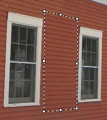 Filtenin kendi penceresindeki marquee aracıyla perspektif bir dörtgen seçilir.