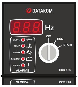 devresi, şarj hata koruması Aşırı sıcaklık ve düşük yağ basıncı koruması Aşırı hız / düşük hız koruma Yedek arıza girişi Kullanıcı seçimli 50/60 Hz nominal frekans Kullanıcı