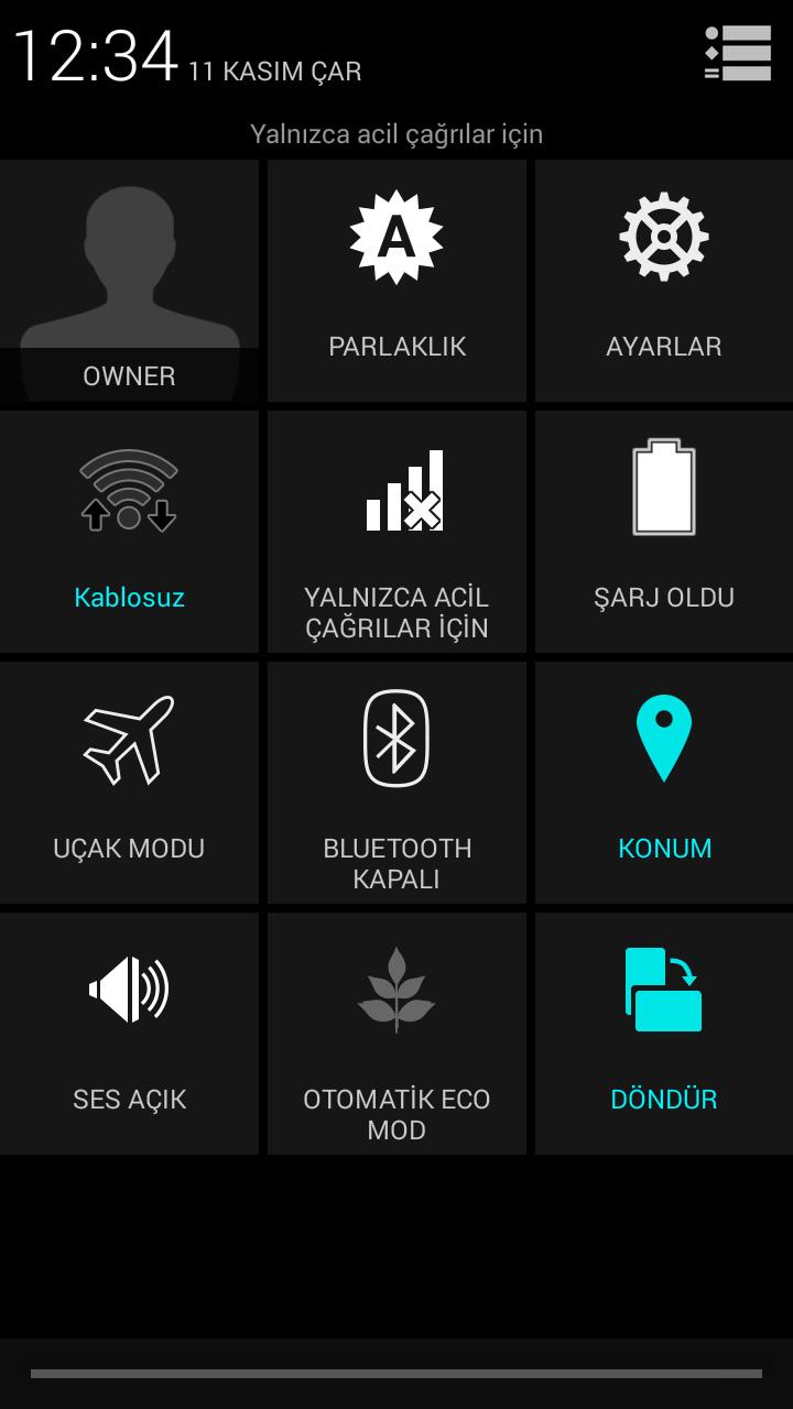 Zamanlayıcı kullanımda * : Alarm gelişmiş bildirimi : Google Play Müzik ile müzik çalınıyor * : Wi-Fi işlevi açık ve Wi-Fi ağı kullanılabilir : Hata mesajı/uyarı mesajı : Wi-Fi bağı ile bağlanıldı :