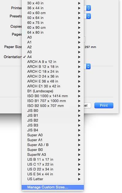 U Yazdırma (Mac OS X) sayfa 58 Not: Kaydettiğiniz kağıt boyutunu değiştirmek için, soldaki listeden kağıt boyutunun adını seçin.