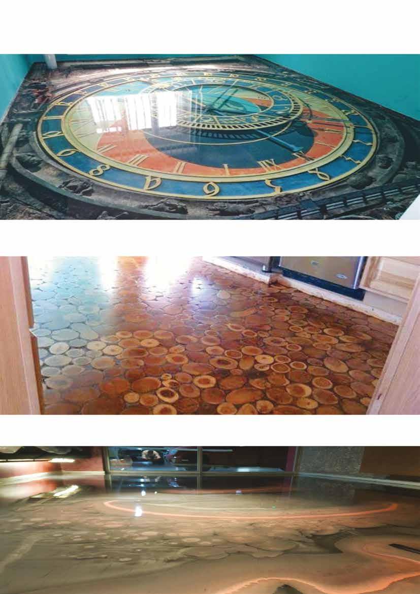 3D (Üç Boyutlu) Dekoratif Zemin Tasarımı 3D Decorative Floor Design Doğal Ağaç Zemin Kaplama