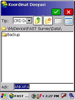 Ashtech(Spectra Precision) ProMark 800 Uygulama Notları Konu: Fast Survey Programında Nokta Dosyası Açmak ve Kaydetmek.