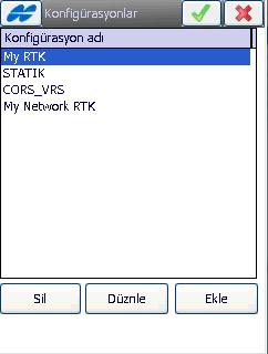 2- Sabit GPS-GNSS ağlarından NTRIP protokolü ile kullanmak için My NetworkRTK iç ayarlarının yapılması: 2.