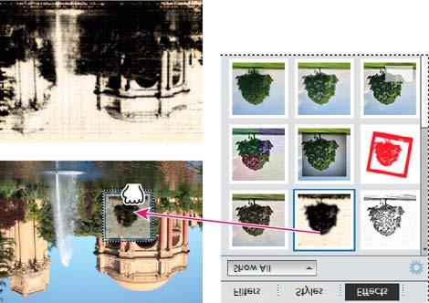Görüntü efektini fotoğrafa sürükleme Görüntüye stilli metin ekleme Görüntüye metin eklediğinizde, orijinal görüntüyü etkilemeden metni değiştirebilmeniz için bir metin katmanı eklenir. 1.
