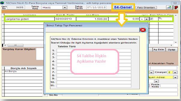 13 2.3 53 (Yeni No 4-5) ve 54 (Yeni No 2) Çift Takip Nasıl Açılır? Çift takip sadece 53 (Yeni No 4-5) ve 54 (Yeni No 2) takipleri ile açılabilir. 1.