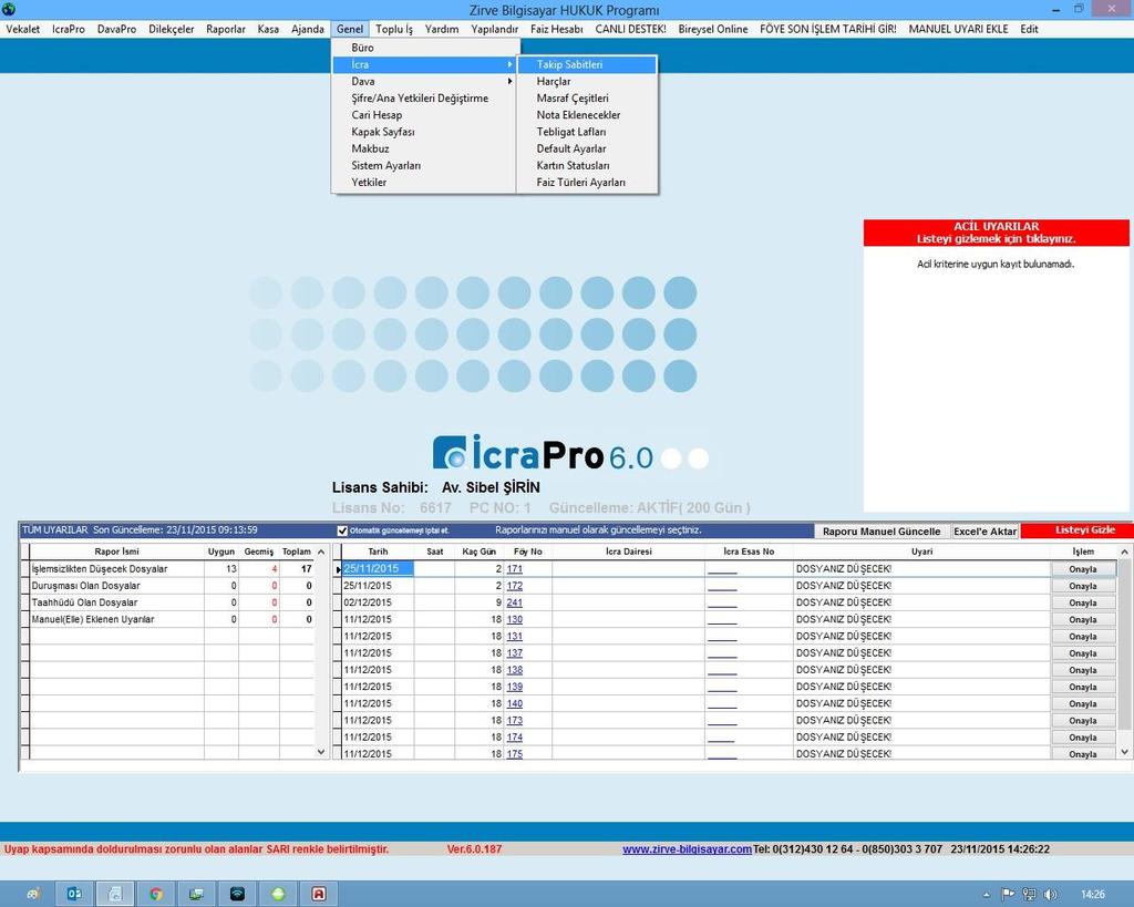 TEDBİR NAFAKASI / İLAMSIZ NAFAKANIN İŞLEME KOYULMASI İÇİN İCRAPRO DA YAPILMASI GEREKENLER İcrapro 6.0 ver.