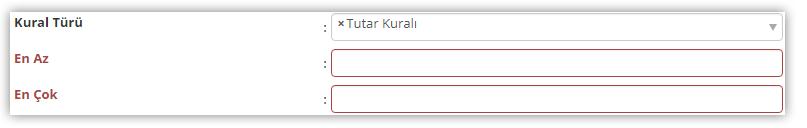 kullanılmaması istenirse Kullanım Kuralı Türü açılır listesinden Kullanamaz seçeneği seçilir.