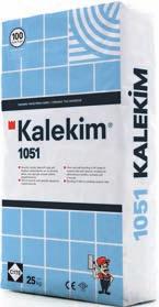 18 Kalekim Yapıştırıcılar 1051 KALEKİM Seramik Yapıştırma Harcı Tanımı Çimento esaslı, kayma özelliği azaltılmış, uzun çalışma süresine sahip seramik yapıştırma harcıdır.