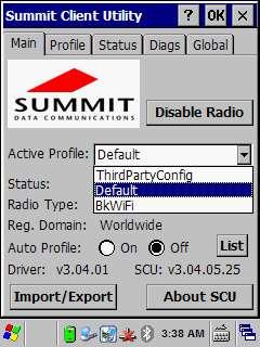 Yukarıdaki ekranda Active Profile bölümünden bağlanılacak (Örneğin BkWifi) kablosuz ağ adı seçildikten sonra bağlantı sağlandığınıda Status bilgisi Not Associated (bağlantı yok) bilgisi Associated