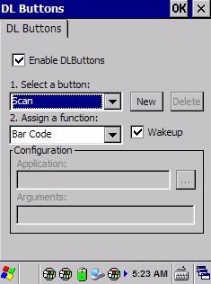 Triggers Datalogic DH60 el terminalinde barkod okuyucu tetiklenmesi DL Buttons ayar programı (uygulaması)