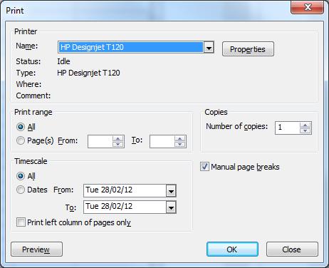 2. Yazıcınızın adını seçin, ardından Close (Kapat) seçeneğini belirleyin. 3. Page Setup (Sayfa Yapısı) seçeneğini, ardından da istediğiniz Paper Size (Kağıt Boyutu) seçeneğini tıklatın. 4.