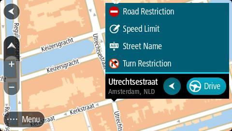 Not: Menüde gösterilmeyen türden bir harita değişikliğini bildirmek için tomtom.com adresindeki Map Share Reporter aracını kullanın. 5. Seçtiğiniz harita değişikliği türü için talimatları izleyin. 6.