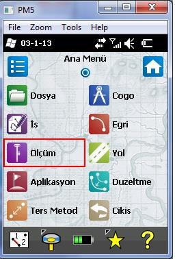 Bunun içi Surve Pro azılı ı ızda Ölçü e üsü içerisi e gireriz.