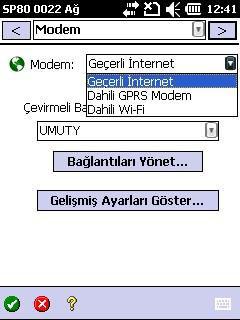 Modem: Dahili GPRS Modem Hat SP APN: Hattı ız G ise: Cihazı ız da ise internet Hattı ız G ise: mgb Tusaga-Aktif ü eliği ise: