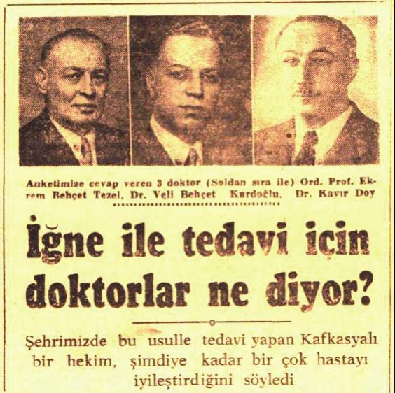 Ankara Akupunktur ve Tamamlayıcı Tıp Dergisi, 2015 Haberden öğrendiğimize göre, Kayır DOY un İstanbul da akupunktur uygulayıp hasta tedavi etmeye başlamış olması, hem tıp camiasının hem de basının